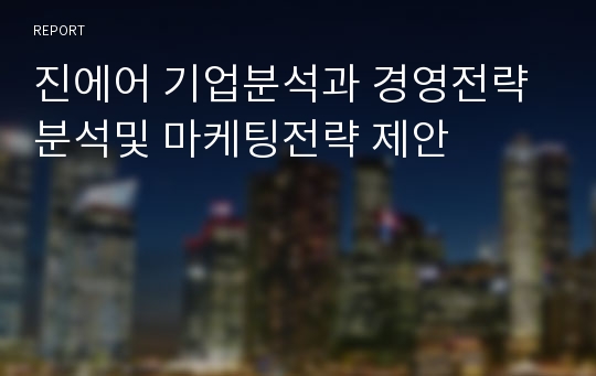 진에어 기업분석과 경영전략분석및 마케팅전략 제안