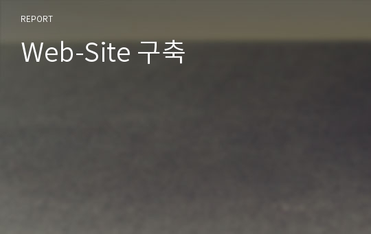 Web-Site 구축