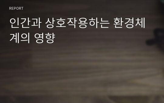 인간과 상호작용하는 환경체계의 영향