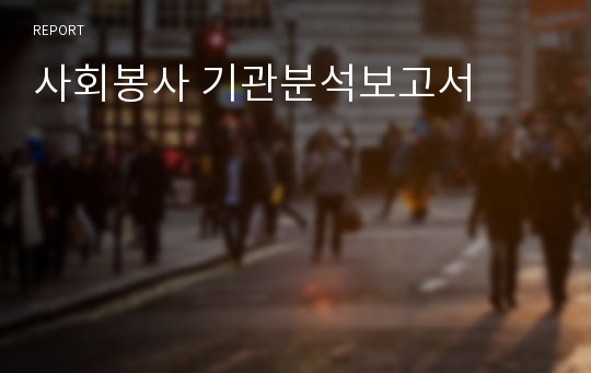 사회봉사 기관분석보고서