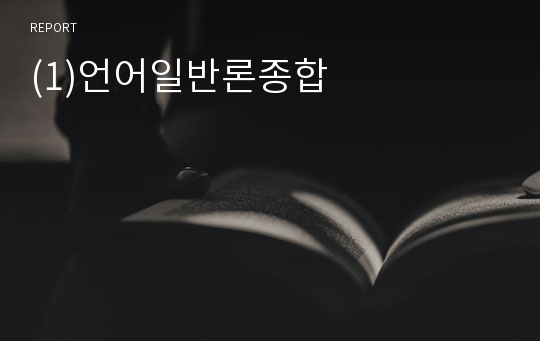 (1)언어일반론종합