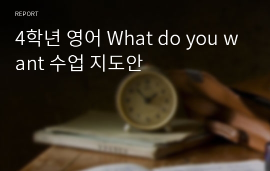 4학년 영어 What do you want 수업 지도안