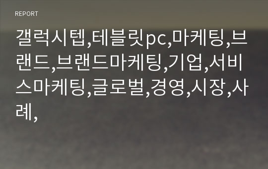 갤럭시텝,테블릿pc,마케팅,브랜드,브랜드마케팅,기업,서비스마케팅,글로벌,경영,시장,사례,