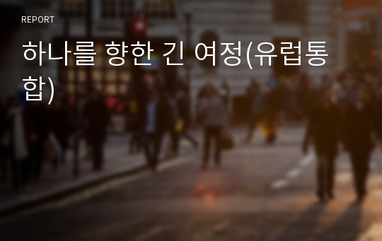 하나를 향한 긴 여정(유럽통합)