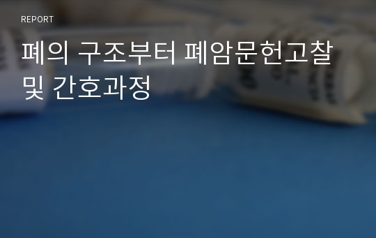 폐의 구조부터 폐암문헌고찰 및 간호과정