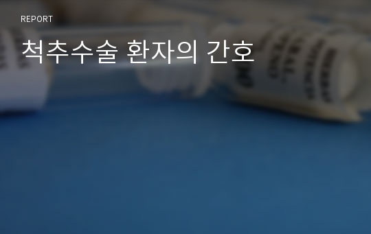 척추수술 환자의 간호