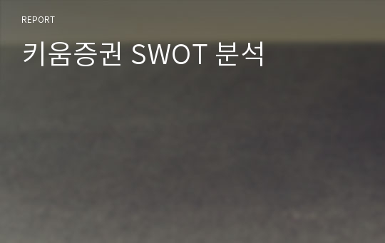 키움증권 SWOT 분석