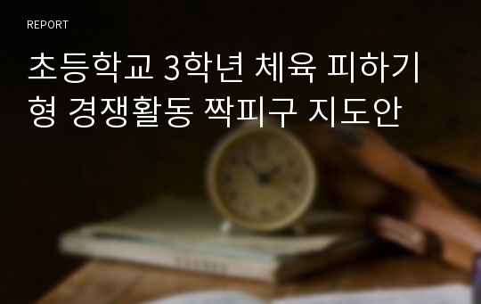 초등학교 3학년 체육 피하기형 경쟁활동 짝피구 지도안