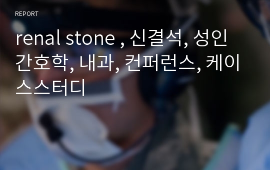 renal stone , 신결석, 성인간호학, 내과, 컨퍼런스, 케이스스터디