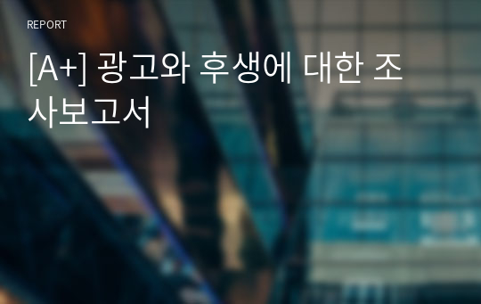 [A+] 광고와 후생에 대한 조사보고서