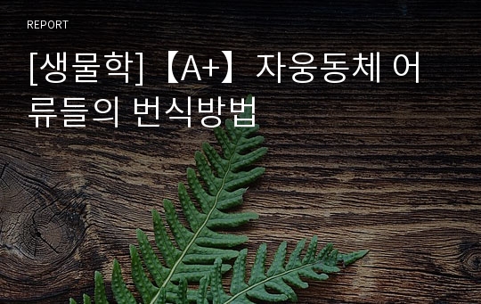 [생물학]【A+】자웅동체 어류들의 번식방법