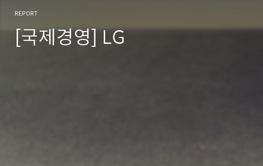 [국제경영] LG