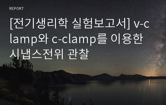 [전기생리학 실험보고서] v-clamp와 c-clamp를 이용한 시냅스전위 관찰