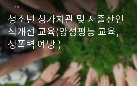 청소년 성가치관 및 저출산인식개선 교육(양성평등 교육, 성폭력 예방 )