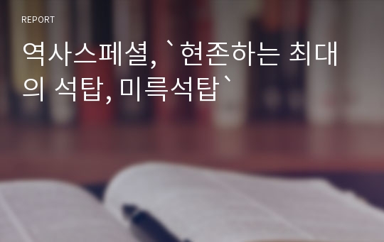 역사스페셜, `현존하는 최대의 석탑, 미륵석탑`