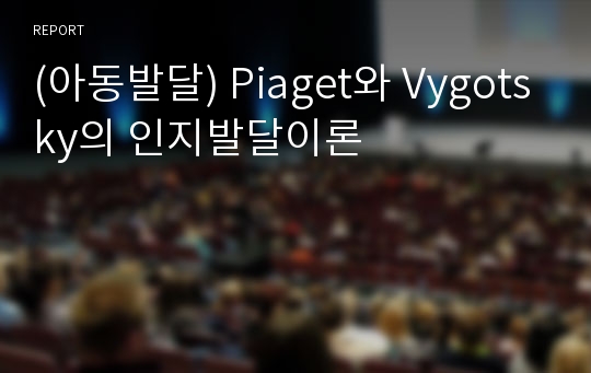 (아동발달) Piaget와 Vygotsky의 인지발달이론