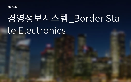 경영정보시스템_Border State Electronics