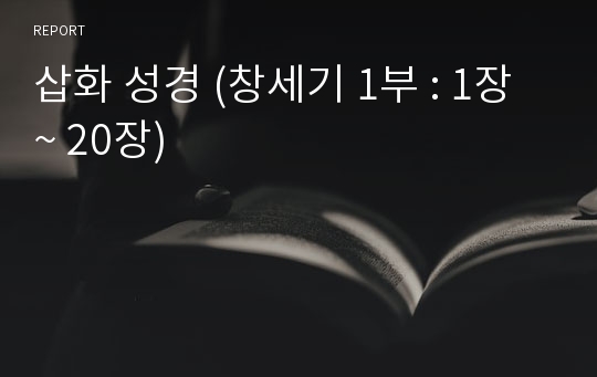 삽화 성경 (창세기 1부 : 1장 ~ 20장)