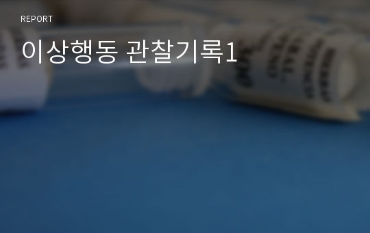 이상행동 관찰기록1