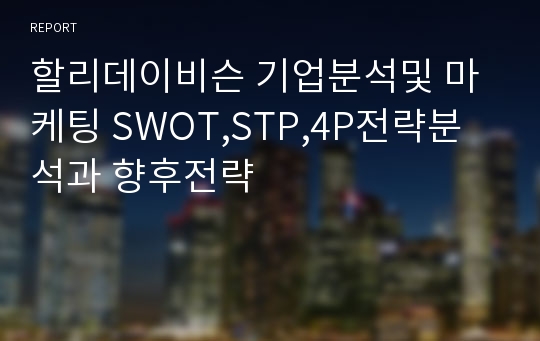 할리데이비슨 기업분석및 마케팅 SWOT,STP,4P전략분석과 향후전략