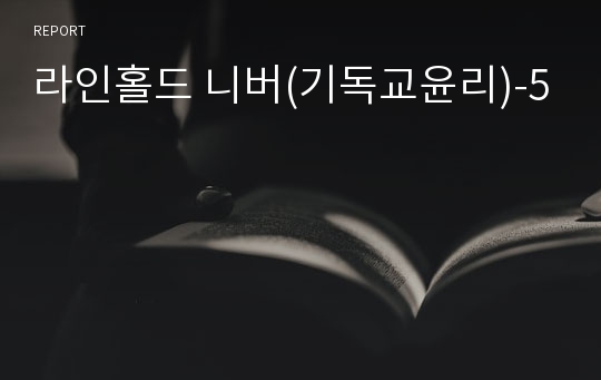 라인홀드 니버(기독교윤리)-5