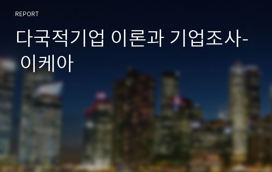 다국적기업 이론과 기업조사- 이케아