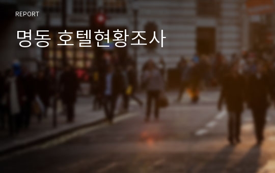 명동 호텔현황조사