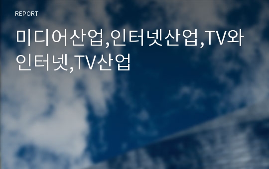 미디어산업,인터넷산업,TV와인터넷,TV산업