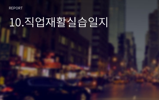 10.직업재활실습일지