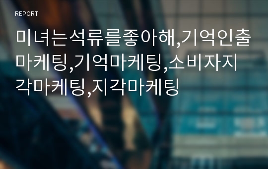 미녀는석류를좋아해,기억인출마케팅,기억마케팅,소비자지각마케팅,지각마케팅