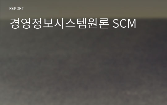 경영정보시스템원론 SCM