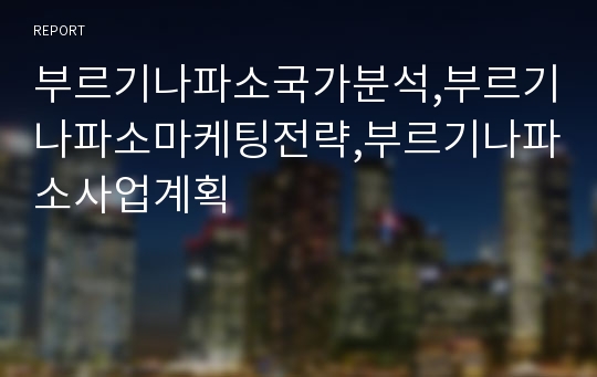 부르기나파소국가분석,부르기나파소마케팅전략,부르기나파소사업계획