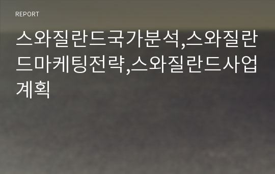 스와질란드국가분석,스와질란드마케팅전략,스와질란드사업계획