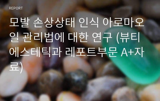 모발 손상상태 인식 아로마오일 관리법에 대한 연구 (뷰티 에스테틱과 레포트부문 A+자료)