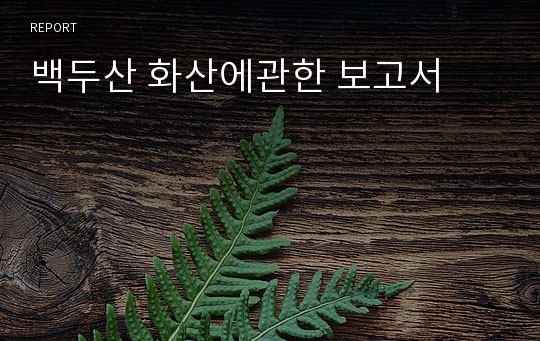 백두산 화산에관한 보고서