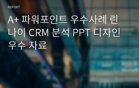 A+ 파워포인트 우수사례 린나이 CRM 분석 PPT 디자인 우수 자료