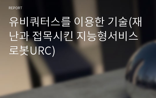 유비쿼터스를 이용한 기술(재난과 접목시킨 지능형서비스로봇URC)