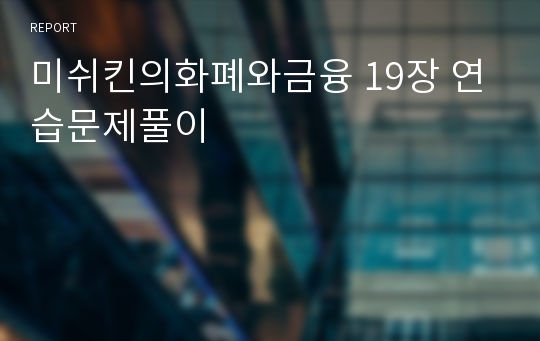 미쉬킨의화폐와금융 19장 연습문제풀이