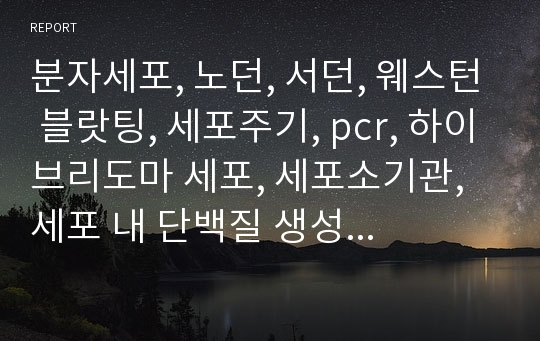 분자세포, 노던, 서던, 웨스턴 블랏팅, 세포주기, pcr, 하이브리도마 세포, 세포소기관, 세포 내 단백질 생성 및 이동 등등