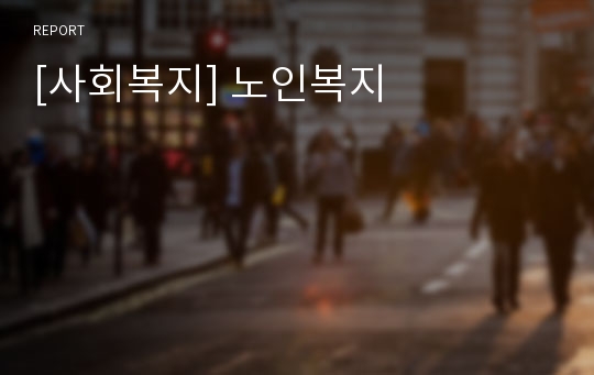 [사회복지] 노인복지