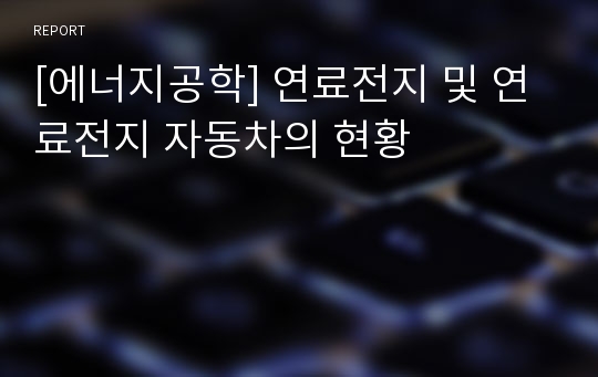 [에너지공학] 연료전지 및 연료전지 자동차의 현황