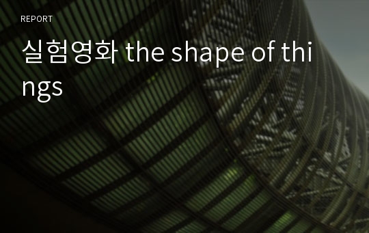 실험영화 the shape of things