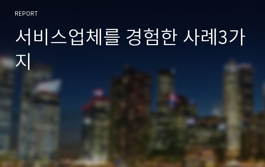 서비스업체를 경험한 사례3가지