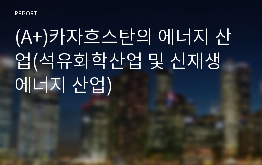 (A+)카자흐스탄의 에너지 산업(석유화학산업 및 신재생 에너지 산업)