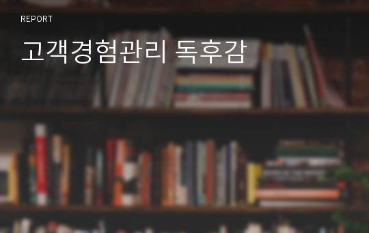 고객경험관리 독후감