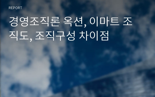 경영조직론 옥션, 이마트 조직도, 조직구성 차이점