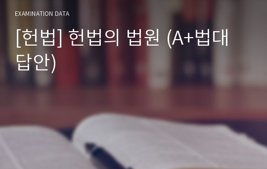 [헌법] 헌법의 법원 (A+법대답안)