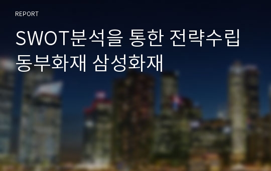 SWOT분석을 통한 전략수립 동부화재 삼성화재