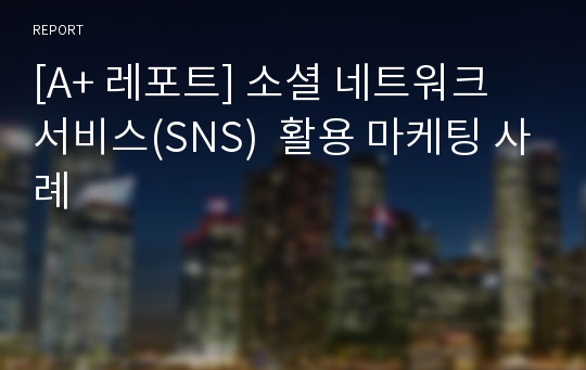 [A+ 레포트] 소셜 네트워크 서비스(SNS)  활용 마케팅 사례