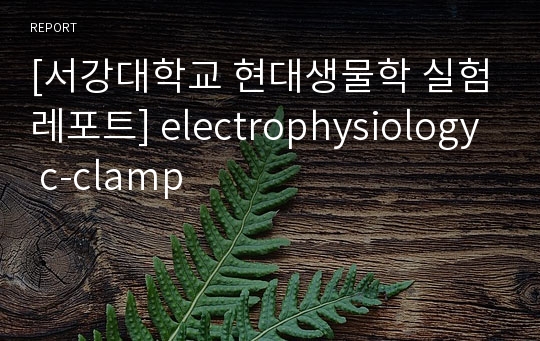 [서강대학교 현대생물학 실험레포트] electrophysiology c-clamp
